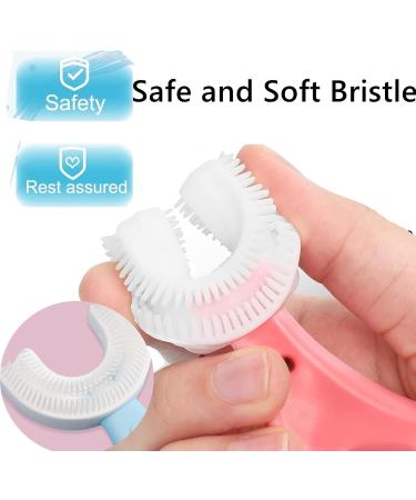 U-Shaped Children's Toothbrush for Ages 2-6 | Soft Silicone Head | Toddler Toothbrush (6-12 Years) - Blue & Yellow - Buy Online on GoSupps.com