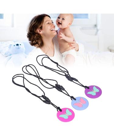 Buy Spyminnpoo Childhood Diseases Toys | 3Pcs Soft Silicone Chewing Chain for Babies - Portable Sweet Butterflies Pattern - Buy Online on GoSupps.com