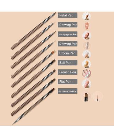 9pcs Nail Art Brushes Set - Professional Painting Tools Nail Extension & Dotting Pens for DIY Manicure - Buy Online on GoSupps.com