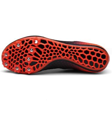 Professional Track and Field Spikes Shoes - Lightweight Racing Sneakers for Men, Women, and Kids in Black Orange - Perfect for Sprinting, Running, High Jump - Size 8.5 Women/7 Men - Buy Online on GoSupps.com