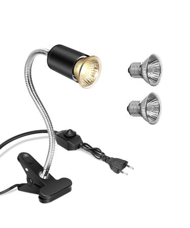 Zjrung turtle heat lamp 50W reptile terrarium lamp with clip and temperature tester lamps 50W 360 rotatable for reptiles E27 UVA/UVB heat pot lamp for turtle lizard snake spider - Buy Online on GoSupps.com