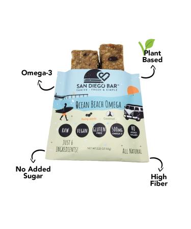 Ocean Beach Omega Hemp Seed & Coconut Vegan Protein Bars - 8g Plant-Based Protein - Sugar & Gluten Free - 6 Whole Food Ingredients - Energy Snack Bars - 4 Pack (8 Bars) - Buy Online on GoSupps.com