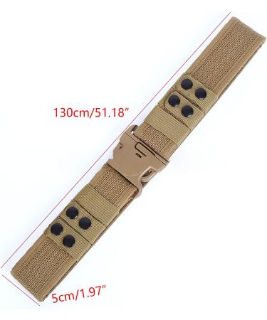 Yanwuwa 5.0 cm Width 130 cm Army Belt - Quick Release Hunting Training Belt with Strong Buckle for Men - Khaki Combat Belt - Buy Online on GoSupps.com