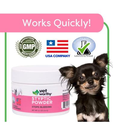 Vet Worthy Styptic Powder for Dogs and Cats - Stop Bleeding Fast! - Buy Online on GoSupps.com
