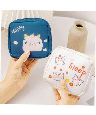 2pcs Napkin Storage Bag Zippered Wallets for Women | Mini Wallet & Makeup Bag Set | Large-capacity Menstrual Pad Pouch Coin | Ladies Wallets & Coin Purse - Buy Online on GoSupps.com