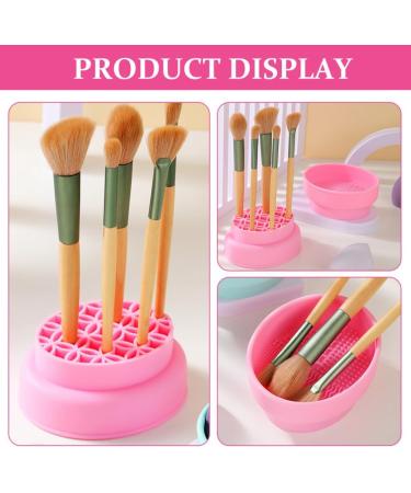 PATKAW Makeup Brush Cleaner Bowl Silicone Makeup Brush Cleaner Mat Scrubber with Brush Drying Holder Cosmetic Cleaning Tool Organizer for Powder Puffs Sponges - Buy Online on GoSupps.com
