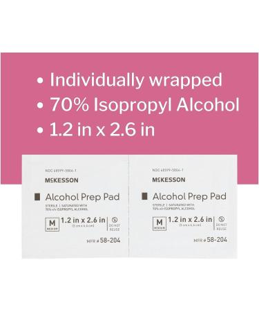 McKesson Alcohol Prep Pads - Sterile, Medium, 200 Count, 20 Packs - 4000 Total - Buy Online on GoSupps.com