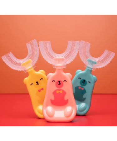 3 Pack U-Shaped Toddler Toothbrush for Kids Age 2-8 - Double-Layered Bristles for Deep Cleaning - Buy Online on GoSupps.com