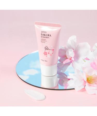 Waterproof Sunscreen Sakura UV Gel SPF50 | 30g Natural Waterproof Moisturizing Sunscreen Block UVA UVB and HEV Rays Samuliy - Buy Online on GoSupps.com