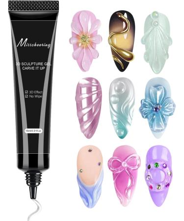  Nudorpn 3D Nail Gel 15ml Solid UV Glue Rhinestones UV Building Gel for Extension and Sculptures Patterns False Nails for Women and Girls - Buy Online on GoSupps.com