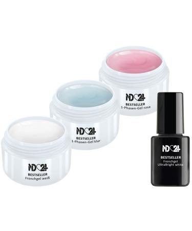 French Nails UV Gel Set - Made in Germany - Pack of 4 (27ml)