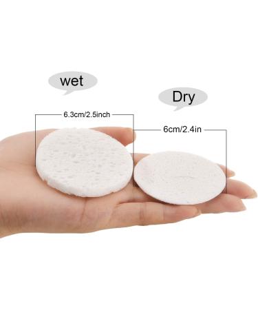 JALCH 60 Count Facial Sponges Compressed Face Sponge Natural Cleaning Sponge for Facial Cleansing Exfoliating Mask Makeup Removal (2.4 Inch White) - Buy Online on GoSupps.com