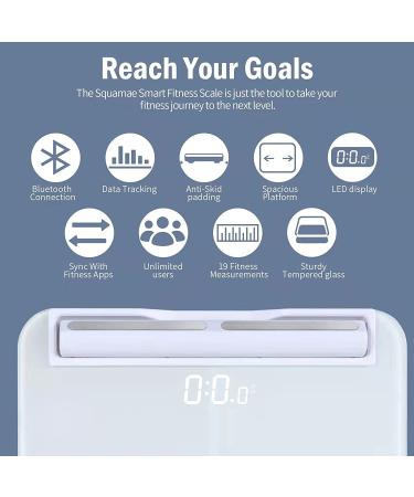 Squamae Smart Scale: Full Body Composition Analyzer with 8 Electrodes and Bluetooth - White - Buy Online on GoSupps.com