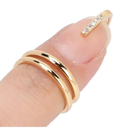 Fingernail Tip Opening Ring - Gold Decorative Nail Ring for Women | Fingertip Jewelry Nail Art Accessory for Valentine's Day - Buy Online on GoSupps.com