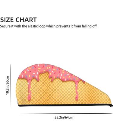Hair Towel Wrap - Quick Drying Towel Turban with Button | Pink Ice Cream - International Shipping Available - Buy Online on GoSupps.com