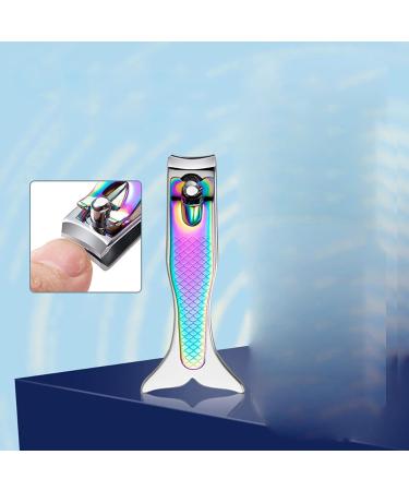 HCHGJKN Nail Clippers Nail Clippers Gradient Mermaid Three-dimensional Fish Scale Texture Handle Color Stainless Steel With File Nail Repair Tool - Buy Online on GoSupps.com