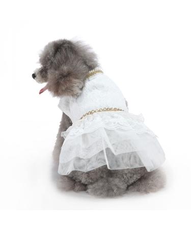 Qcwwy dress for dogs princess dress made of mesh for small dogs and cats polyester fabric dog high -time dress comfortable breathable dog dress for summer (L)