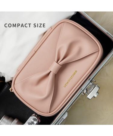 ROWNYEON Cute Travel Makeup Bag with Bow-knot Handle | Portable Waterproof Toiletry Pouch in Pink - Buy Online on GoSupps.com