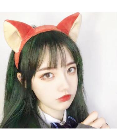 Plush Fox Ear Headband Animal Ears Hairband Cosplay Costume Headband Hair Hoop Headwear Halloween Party Hair Accessories - Buy Online on GoSupps.com