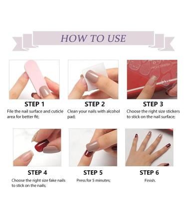 BABALAL Pink French Tip Press-On False Nails - Square Glossy Squoval Design for Women and Girls - Buy Online on GoSupps.com