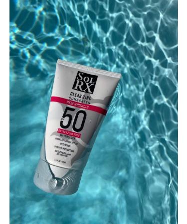 SolRX MINERAL+ SPF 50 Zinc Oxide Sunscreen | Water Resistant, Reef Safe, Broad Spectrum for Face and Body - Buy Online on GoSupps.com