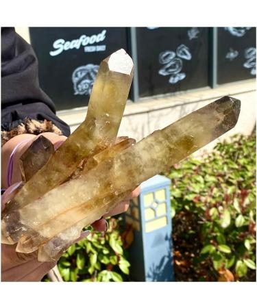 Jukuckv Natural Yellow Topaz Cluster - Crystal Healing Mineral for Home Decor & Artisan Ornaments - 500g - Buy Online on GoSupps.com