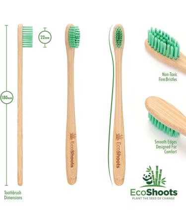 EcoShoots Adults Bamboo Toothbrushes with Medium Bristles - Family Pack of 10 Natural Bamboo Toothbrush - Eco-Friendly Natural Wooden Toothbrush - Organic Biodegradable Handle - BPA Free Tooth Brushes Medium 10 Pack - Buy Online on GoSupps.com