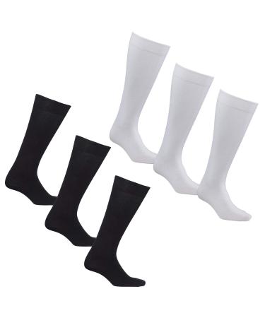 Diabetic Socks for Men by Sugar Free Sox - Maximize Circulation & Comfort OTC - 6 Pairs (10-13 Black and White)