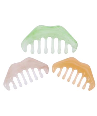 Frcolor 15 StK Massagekamm Gua Sha Kamm Crimper Hair tool Massage devices Jadekamm head skin massage hair-lametta tool ComV TeraHertz-Gua-Sha wooden ridge Multifunction Horn ridge ladies resin