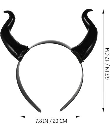Healvian Horn Headband Black Devil Horn Hair Hoop Halloween Hair Accessories Ox Horn Hair Loop Hair Clip Halloween Party Cosplay Ram Horns Hair Accessories - Buy Online on GoSupps.com