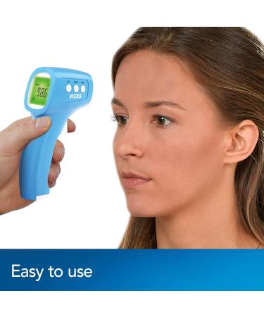 Vicks Non-Contact Infrared Thermometer - Touchless and Fast Forehead, Food, and Bath Thermometer for Adults, Babies, Toddlers, and Kids - Clinically Proven Accuracy - Buy Online on GoSupps.com