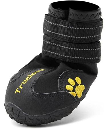 Truelove Waterproof Dog Shoes with Reflective Strips - Black Anti-slip Rain Boots for Paw Protection (TLS3961) - Buy Online on GoSupps.com