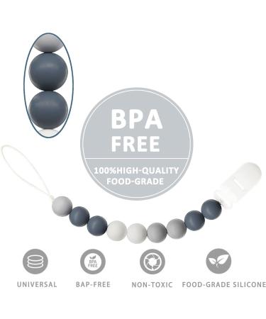 Flow Fire Silicone Dummy Clips - 2PCS Grey | Universal Fit for Baby Girl and Boys Soothers/Dummies - Buy Online on GoSupps.com