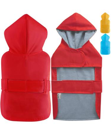 Leaving dog coat with soft lining rain jacket waterproof raincoat dog for small medium and large dogs length 11 to 71 red XL XL red
