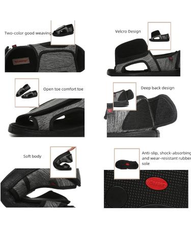 Fohapfam Women's Diabetic Slippers - Adjustable Arthritis Edema Sandals | Extra Wide Swollen Feet Footwear for Hallux Valgus Recovery | Grey - Buy Online on GoSupps.com