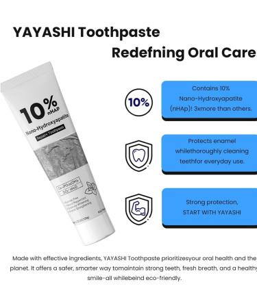 Hydroxyapatite Toothpaste 120g Fluoridee frree Toothpaste Whitening Remineralizing Nano Hydroxyapatite Toothpastes for Reduces Cavities Adults and Children Oral Care - Buy Online on GoSupps.com