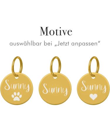 Kultdog Stainless Steel & 24K Gold Pet ID Tags - Custom Dog & Cat Address Tags with Key Ring | Small 25mm Gold-Plated - Buy Online on GoSupps.com