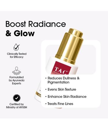 TAC The Ayurveda Co TAC The Ayurveda Co Kumkumadi Glow Booster Face Serum with Saffron Glowing Skin AcneProne Dry Oily Skin Solution Firming Formula for Men and Women 30 ml - Buy Online on GoSupps.com