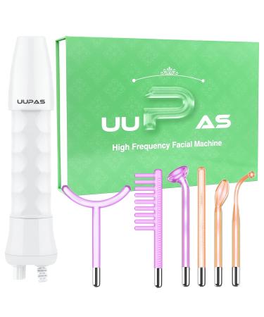 High Frequency Facial Wand - UUPAS Portable High Frequency Facial Machine with 6 Pcs Different Tubes(Orange & Purple)