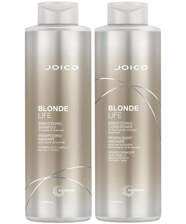 Joico Blonde Life Brightening Shampo & Conditioner | For Blonde Hair | Add Softness & Smoothness | Sulfate Free | Fortified With Monoi & Tamanu Oil 33.8 Fl Oz (Pack of 2)