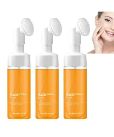 homomdy Turmeric Brightening Foaming Face Wash Gentle Exfoliating Turmeric Face Wash Deep Cleansing Soothing and Moisturizing Removing Impurities and Controlling Oil (3pcs)
