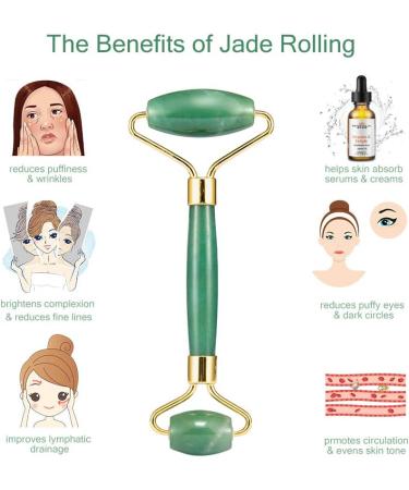Best Jade Roller & Gua Sha 3 in 1 sets Scrapping Tool Set Natural Anti-Aging Face Roller for Eye Puffiness Treatment Skin Tightening Rejuvenate Face & Neck Remove Wrinkles (green) Green 3pcs - Buy Online on GoSupps.com