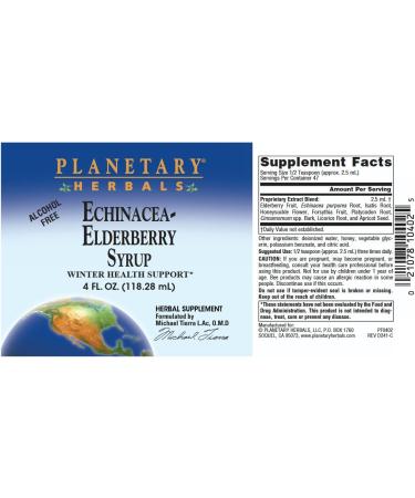 Planetary Herbals Echinacea-Elderberry Syrup 4 fl oz (128.28 ml) - Buy Online on GoSupps.com