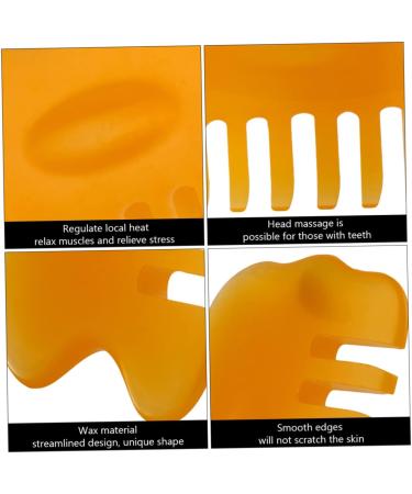 FOMIYES 2pcs Comb Multitools - Acupuncture Head Massager & Gua Sha Hairbrush Scraping Tool Heat Jade Massage Board - Orange 9.5X5.8X1cm - International Shipping Available - Buy Online on GoSupps.com
