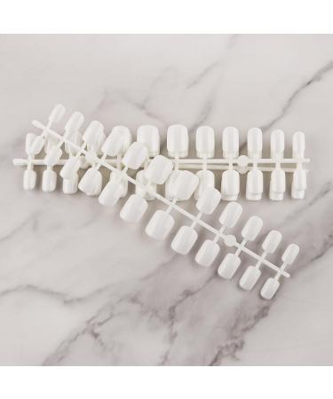 LuckForever Short Press on Nails - 240pc Glossy White Full Cover Fake Nails with Adhesive Tabs & Nail Files - Perfect for Women - Buy Online on GoSupps.com