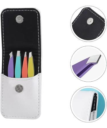 4Pcs Tweezers Eyebrow Professional Stainless Steel Tweezers Set with Angled Tweezers Pointed Tweezers and Leather Case Precision Tweezers for Ingrown Hair Facial Hair Blackhead Remover - Buy Online on GoSupps.com