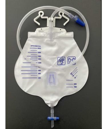 Lifevv 2 Pack 2000ml Urinary Drainage Bag with Anti-Reflux Chamber Needless Sampling Joint 48" Tube Drainage Double-Hook T-Tap Outlet Valve - Buy Online on GoSupps.com