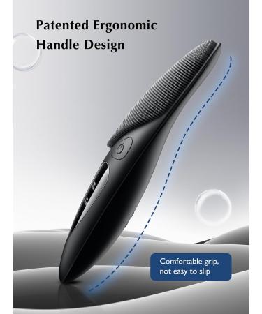 COSLUS Facial Cleansing Brush - Waterproof Rechargeable Silicone Face Scrubber 4 Modes Electric Exfoliator for Men & Women - Cleansing Exfoliating Massaging Brush in Black - Buy Online on GoSupps.com