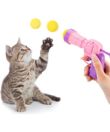 umorismo 2pcs Fuzzy Ball Shooter for Cats Cat Ball Toy Launcher Interactive Cat Ball Launcher Puff Cat Ball Gun Plush Ball Shooting Gun with 50 Pcs Pom Balls and 6pcs Cat Bouncy Balls - Buy Online on GoSupps.com