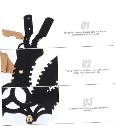 Doitool 2-Piece Manual Bear Razor Holder - Old-Fashioned Stainless Steel Shaving Mustache Knife for Men - Buy Online on GoSupps.com